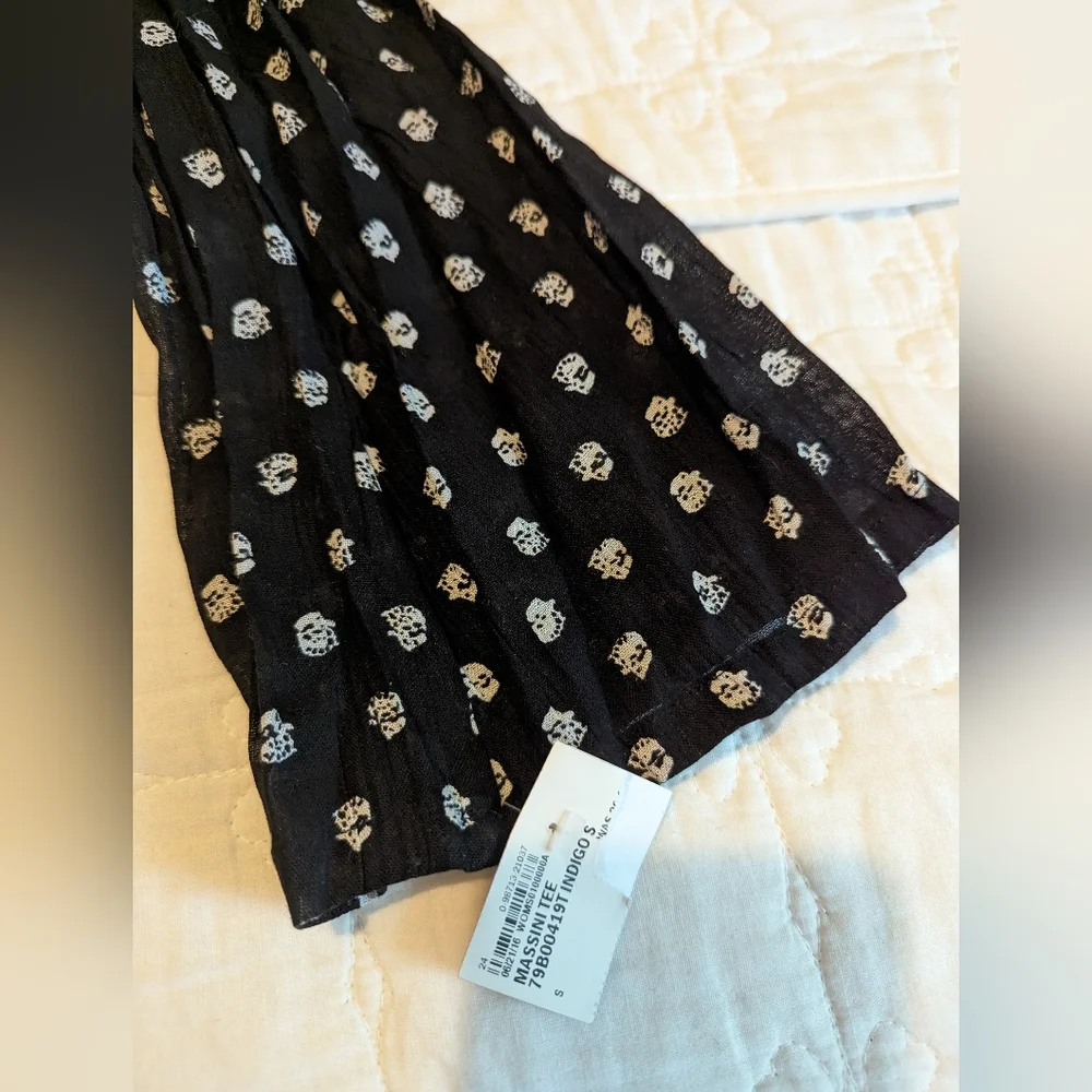 Massini rayon blouse black print size small - Picture 4 of 8